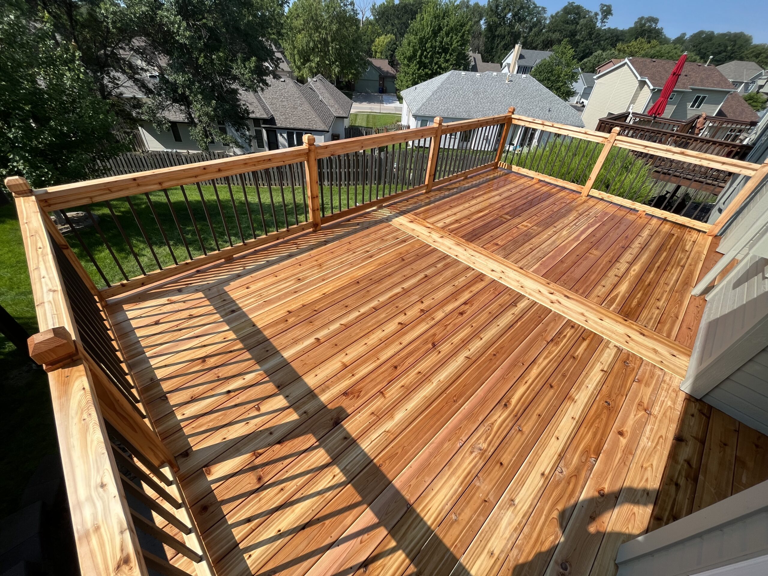 Cedar and Trex composite decking