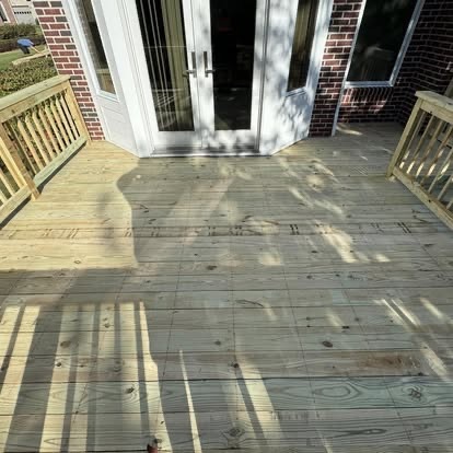 Pressure treated deck
