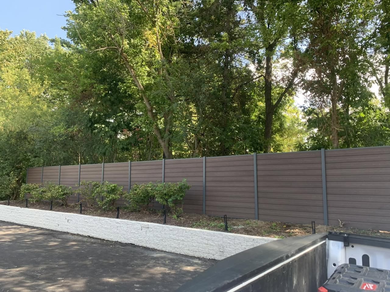 Custom composite fence installation
