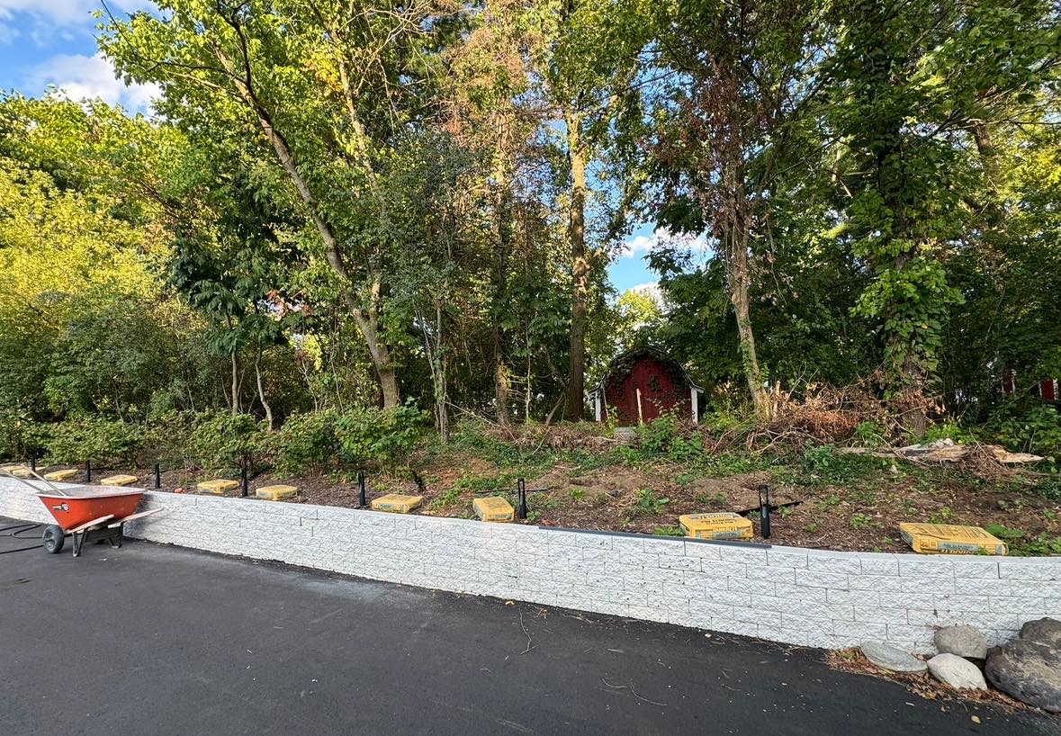 Fence installation in progress