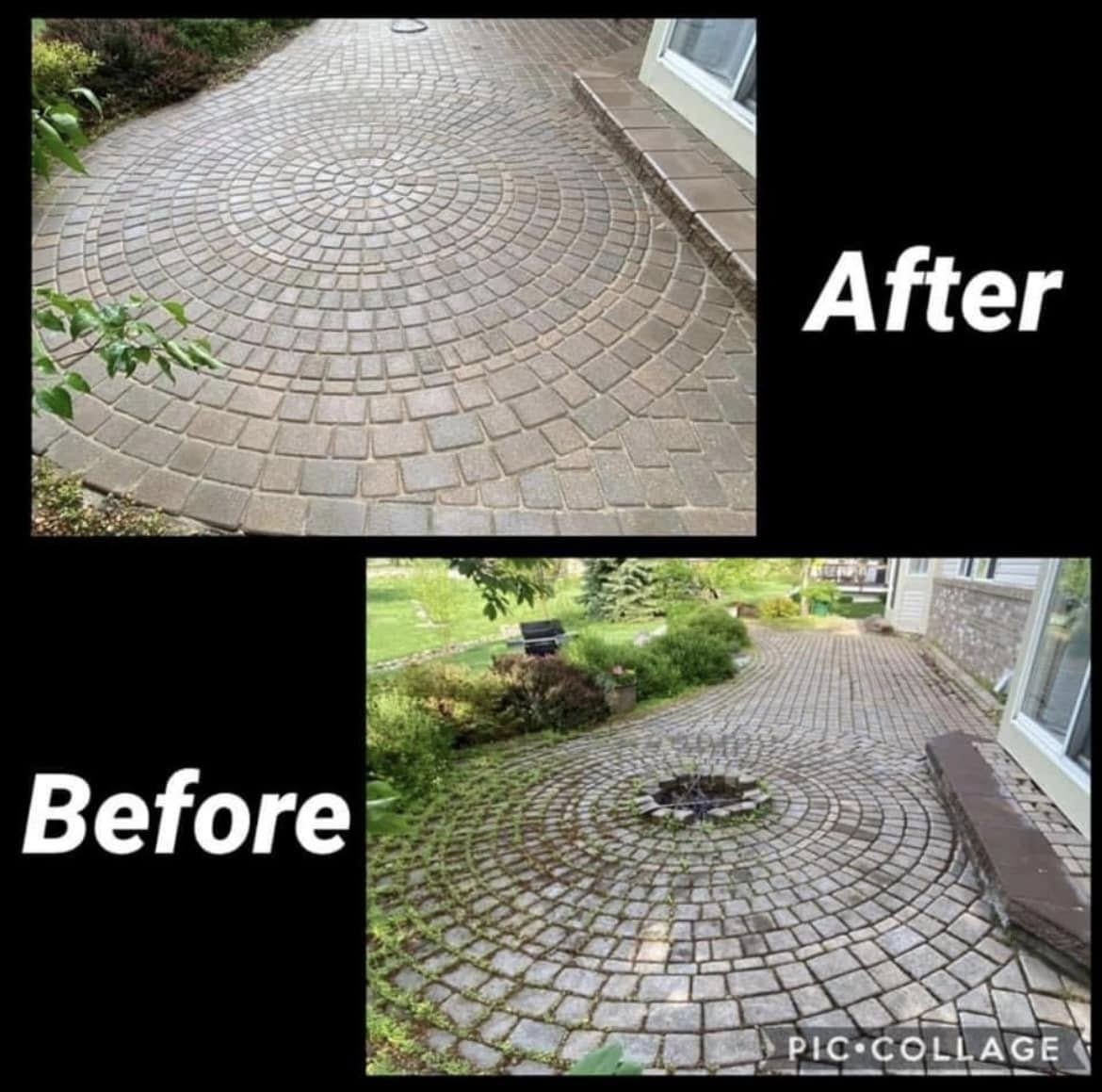 Circular paver patio